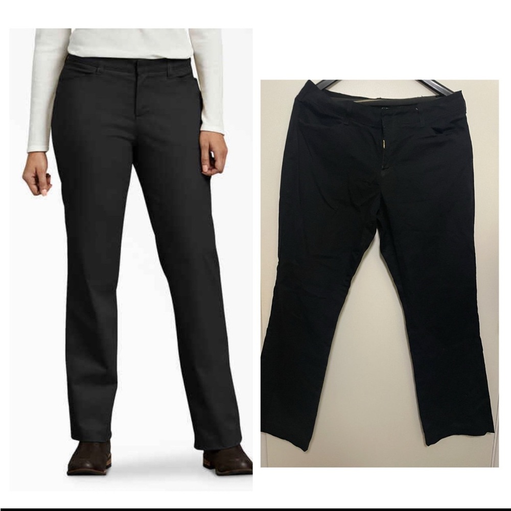Dickies curvy straight size 16R solid black casual pants chinos khakis work